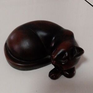3.5" Sleeping Cat Resin Figurine